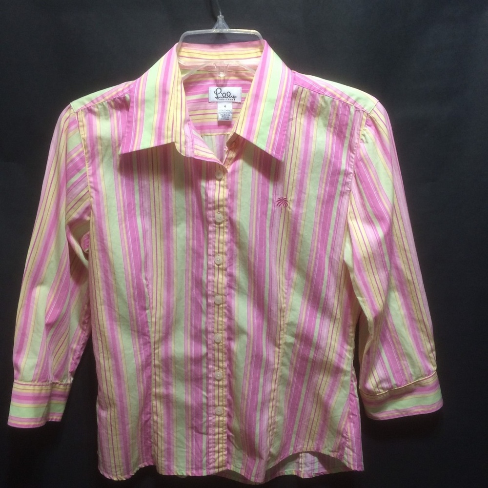 Lilly Pulitzer Shirt Sz 4 Button Down Career - Picture 1 of 8